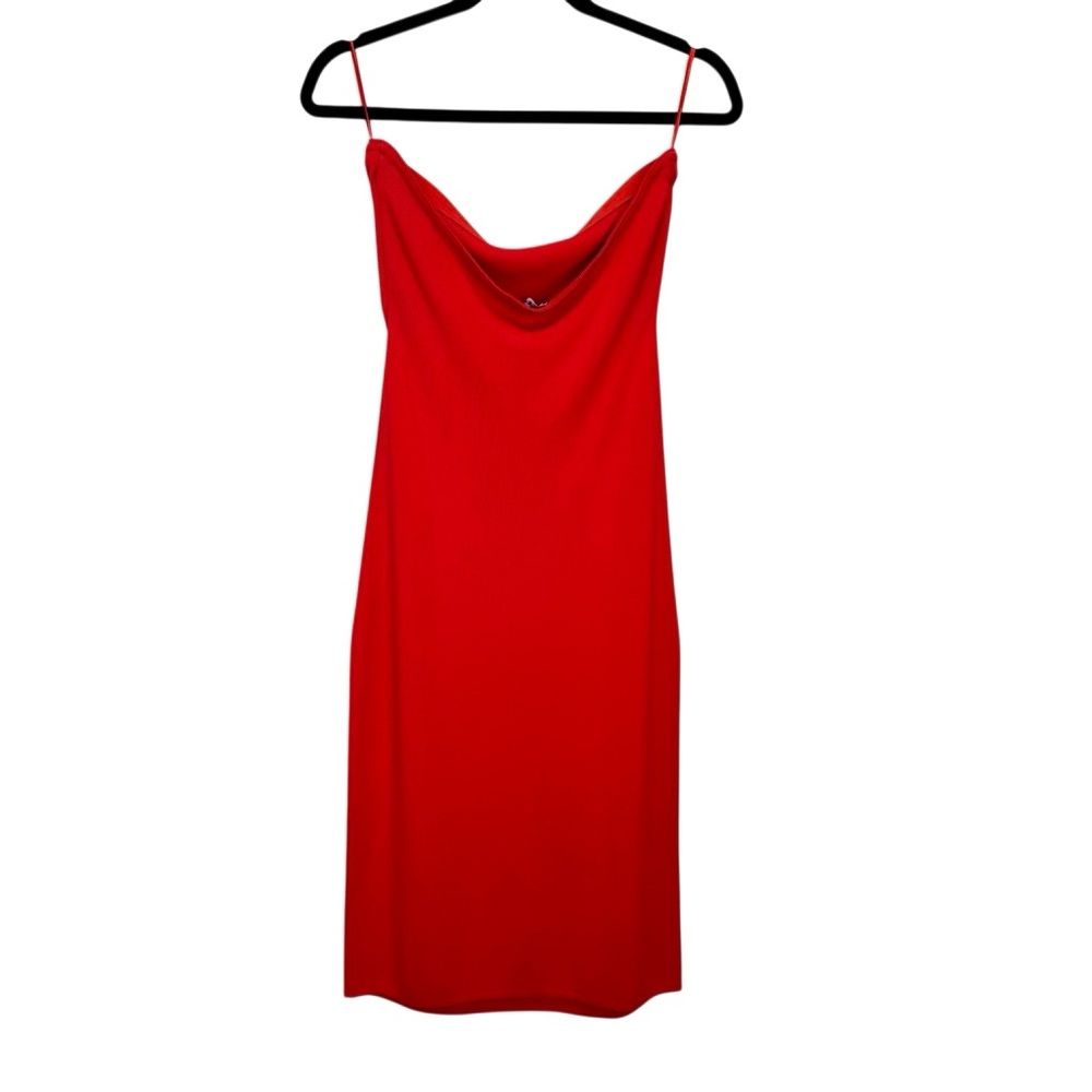NEW Staud Canna Strapless Dress Red Rose Size Large - Picture 6 of 9